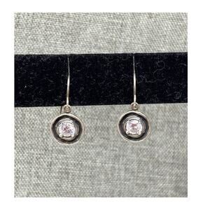 Didae Sterling Silver CZ Dangle Earrings #62718